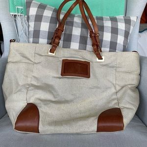 MZ Wallace Canvas and Leather Laptop Tote